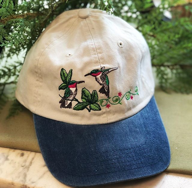 baseball cap, hummingbird, cardinal, butterfly, owl, eagle
